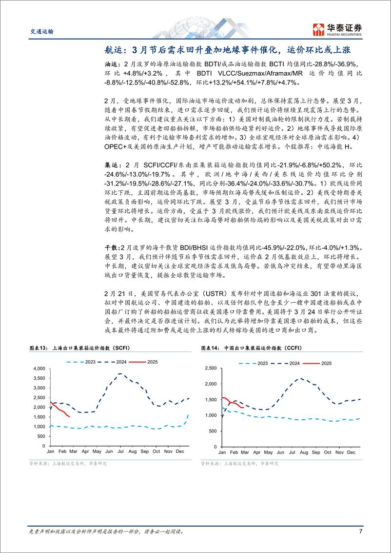 《交通运输行业专题研究：航空供需改善，油运景气向好-250303-华泰证券-22页》 - 第7页预览图