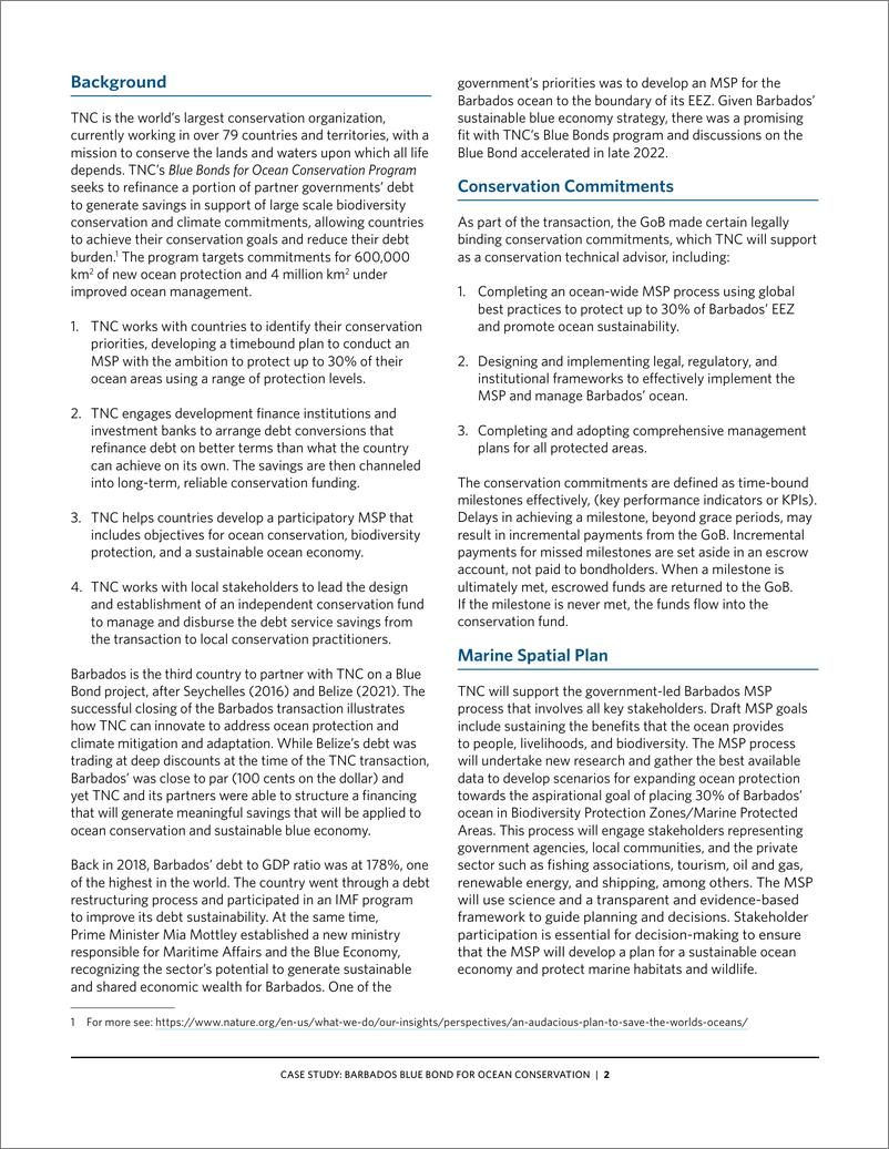 《巴巴多斯债转自然案例分析（英文版）大自然保护协会》 - 第3页预览图