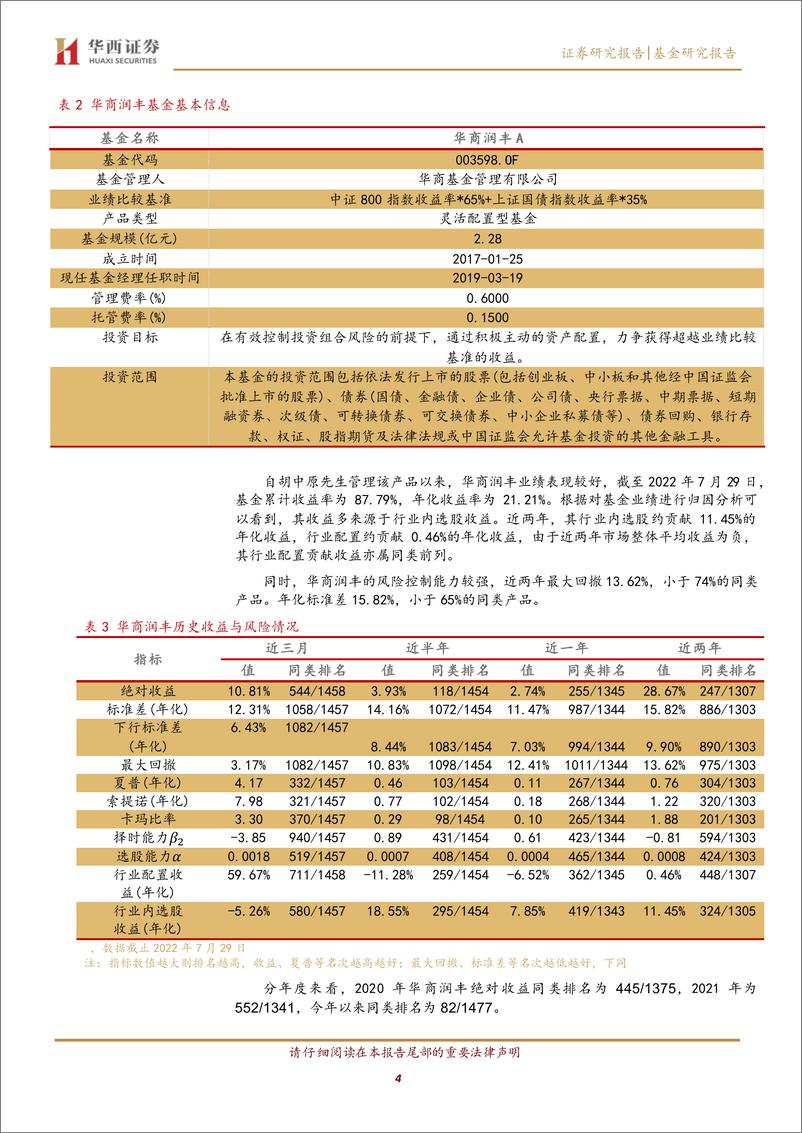 《基金经理研究系列之十一：华商基金胡中原，行业配置分散，仓位灵活，风险控制能力强-20220816-华西证券-15页》 - 第5页预览图