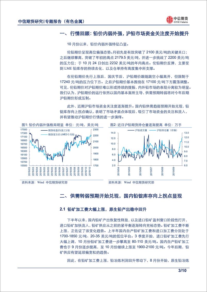 《有色金属专题报告：国内铅锭库存向上拐点确认，沪铅期价有望开启下行通道-20191028-中信期货-10页》 - 第4页预览图