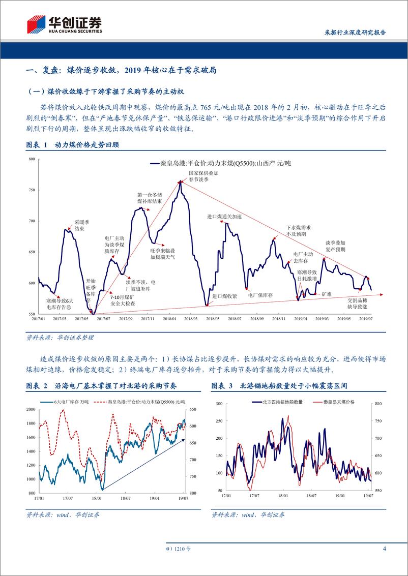 《采掘行业动煤价格预测专题：下半年价格中枢约580元／吨，节奏取决于进口煤政策-20190808-华创证券-10页》 - 第5页预览图