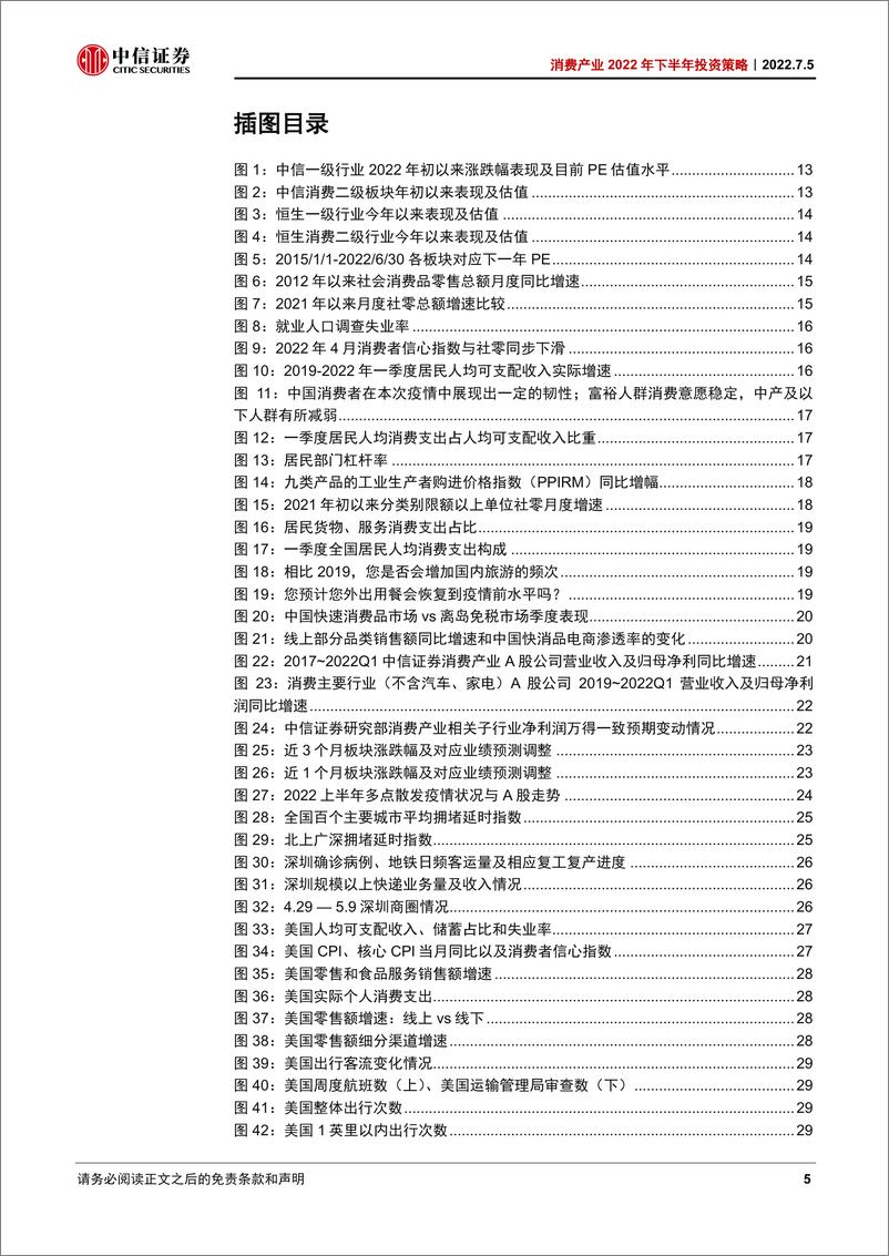 《消费行业产业2022年下半年投资策略：疫后修复与长期成长-20220705-中信证券-168页》 - 第6页预览图