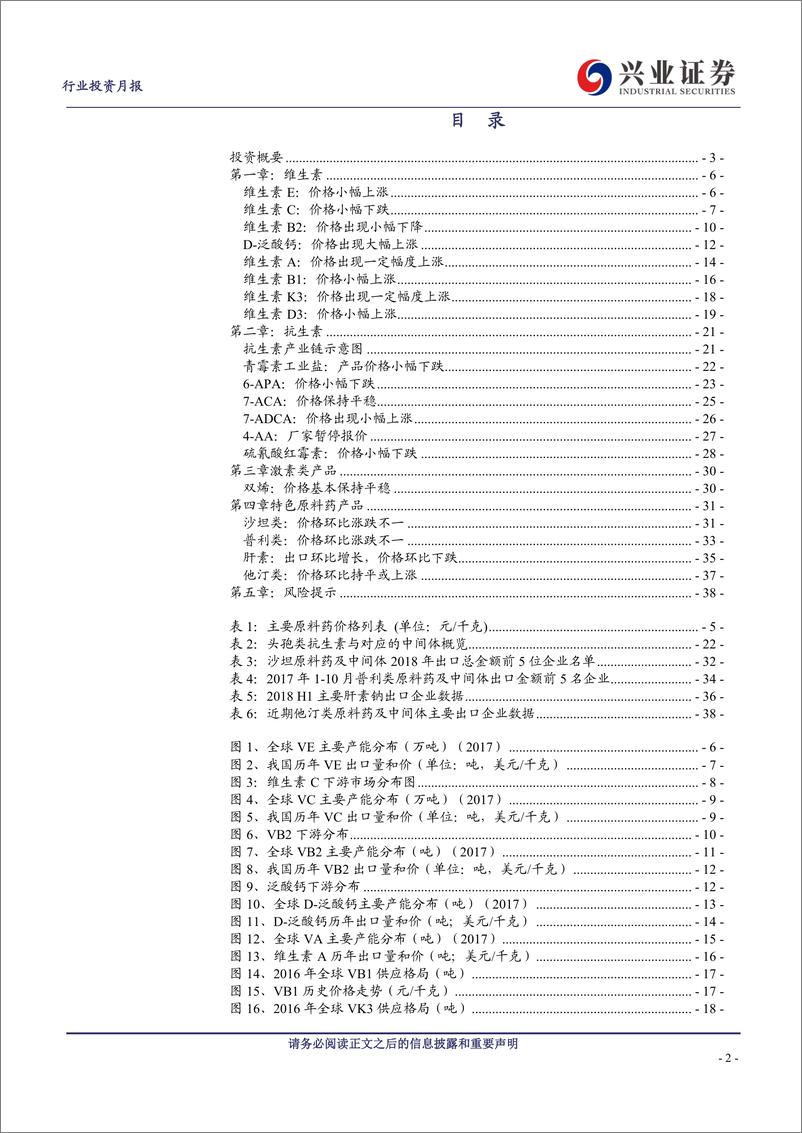 《医药生物行业主要原料药价格月报：关注环保变量和供求关系-20190531-兴业证券-39页》 - 第3页预览图