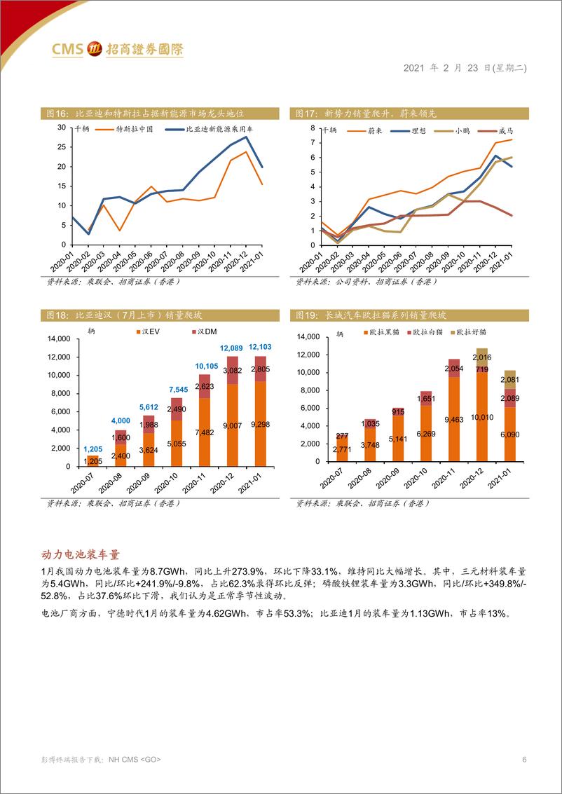 《汽车汽配行业新能源月报：市场化驱动高增长，中国品牌高端化逆袭-20210223-招商证券（香港）-12页》 - 第6页预览图