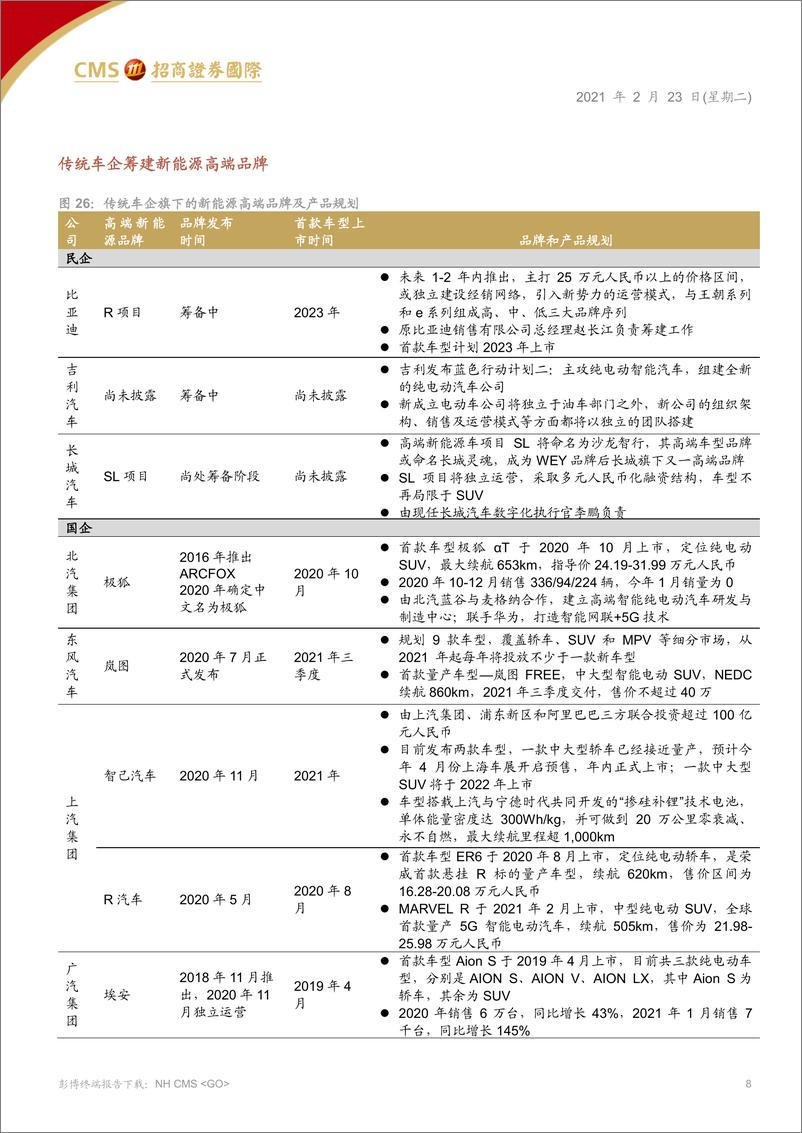 《汽车汽配行业新能源月报：市场化驱动高增长，中国品牌高端化逆袭-20210223-招商证券（香港）-12页》 - 第8页预览图