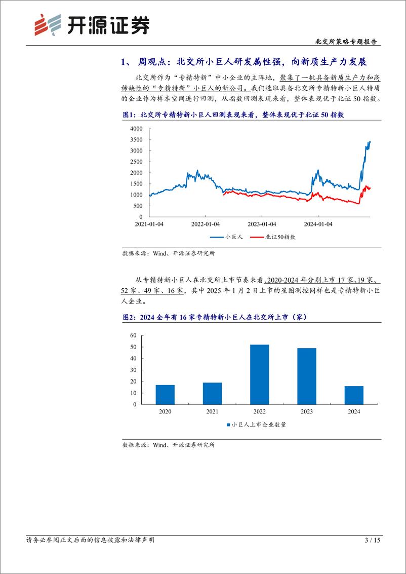 《北交所策略专题报告：北交所专精特新小巨人154家占比58.6%25，首次超过科创板-250105-开源证券-15页》 - 第3页预览图