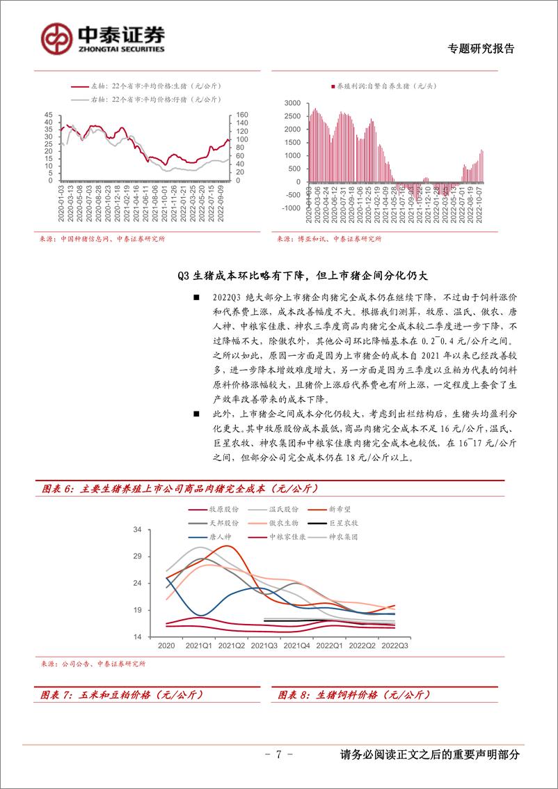 《农林牧渔行业2022年三季报业绩综述：生猪产业链业绩全面恢复，看好白羽肉鸡和动保板块-20221103-中泰证券-22页》 - 第8页预览图