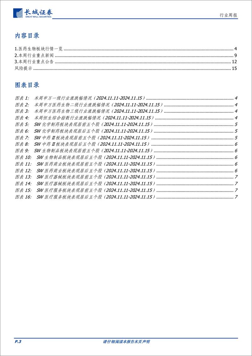 《医药行业：医保预付制度持续完善，MNC加快布局双抗-241118-长城证券-16页》 - 第3页预览图