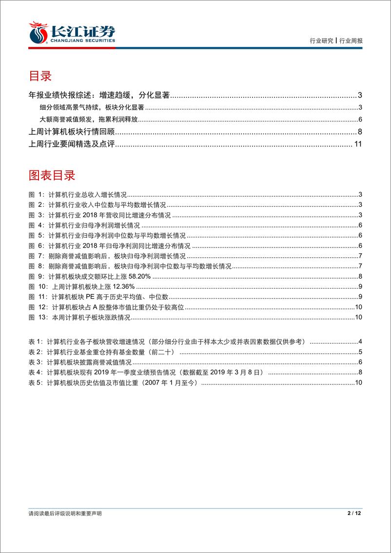 《信息技术行业长江计算机年度业绩快报综述：增速趋缓，分化显著-20190310-长江证券-12页》 - 第3页预览图