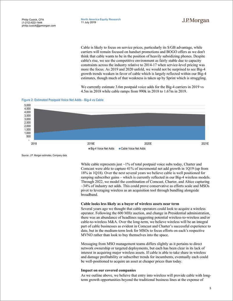 《J.P. 摩根-美股-电信服务业-有线与电信服务：有线电视对MSOS和无线行业的影响-2019.7.11-49页》 - 第6页预览图