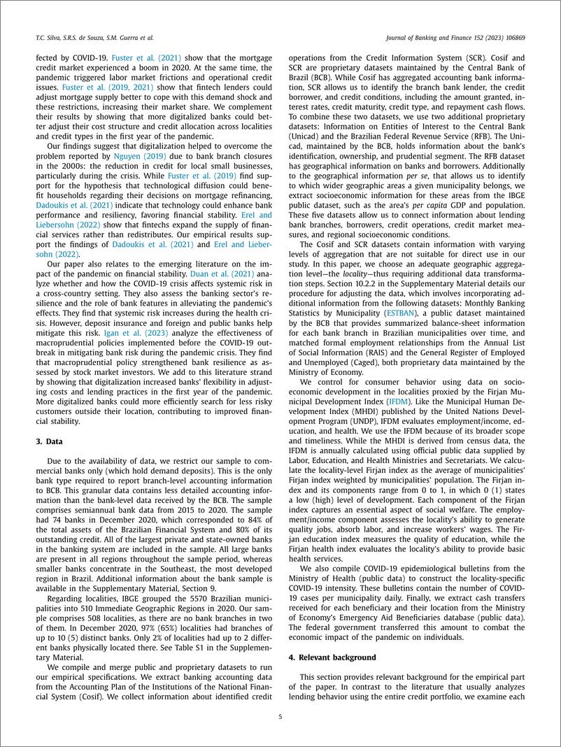 《JBF-新冠疫情与银行分行贷款：数字化的调节作用-26页》 - 第6页预览图