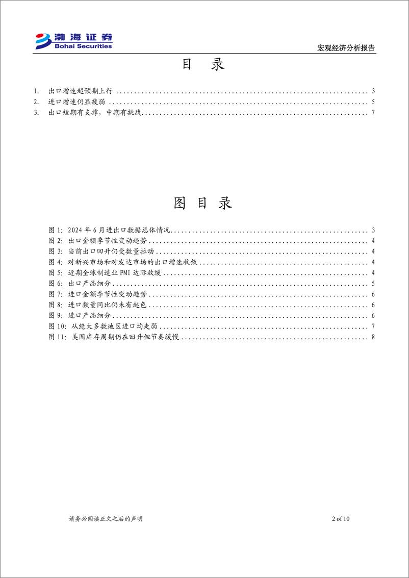 《2024年6月进出口数据点评：出口仍强于进口，顺差创近年高点-240716-渤海证券-10页》 - 第2页预览图