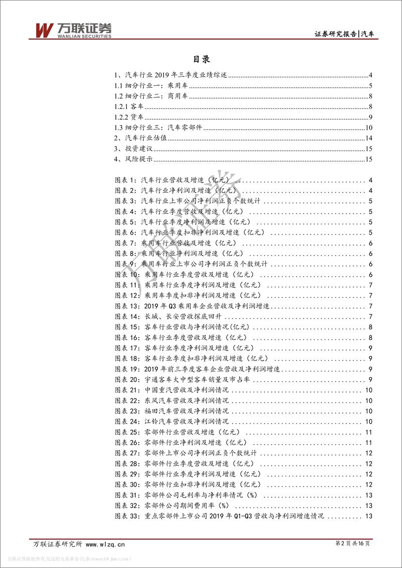 《汽车行业2019年三季度业绩综述：业绩降幅收窄，预计持续回升-20191106-万联证券-16页》 - 第3页预览图