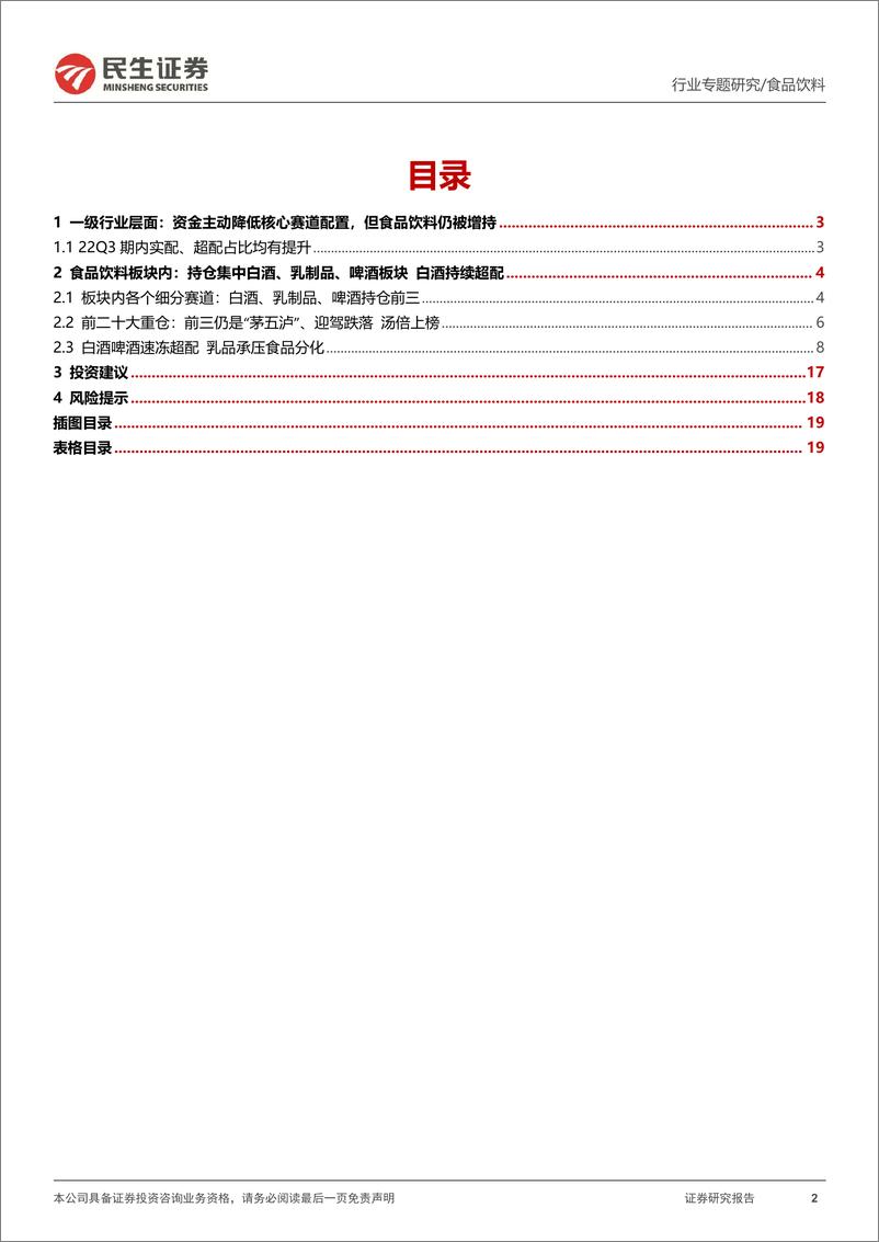 《22Q3食品饮料行业板块基金持仓专题：白酒延续超配，资金集中度提升-20221109-民生证券-20页》 - 第3页预览图