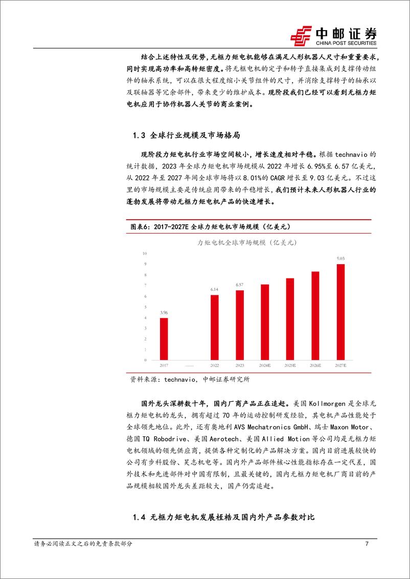 《无框力矩电机：至关重要的关节动力部件》 - 第7页预览图