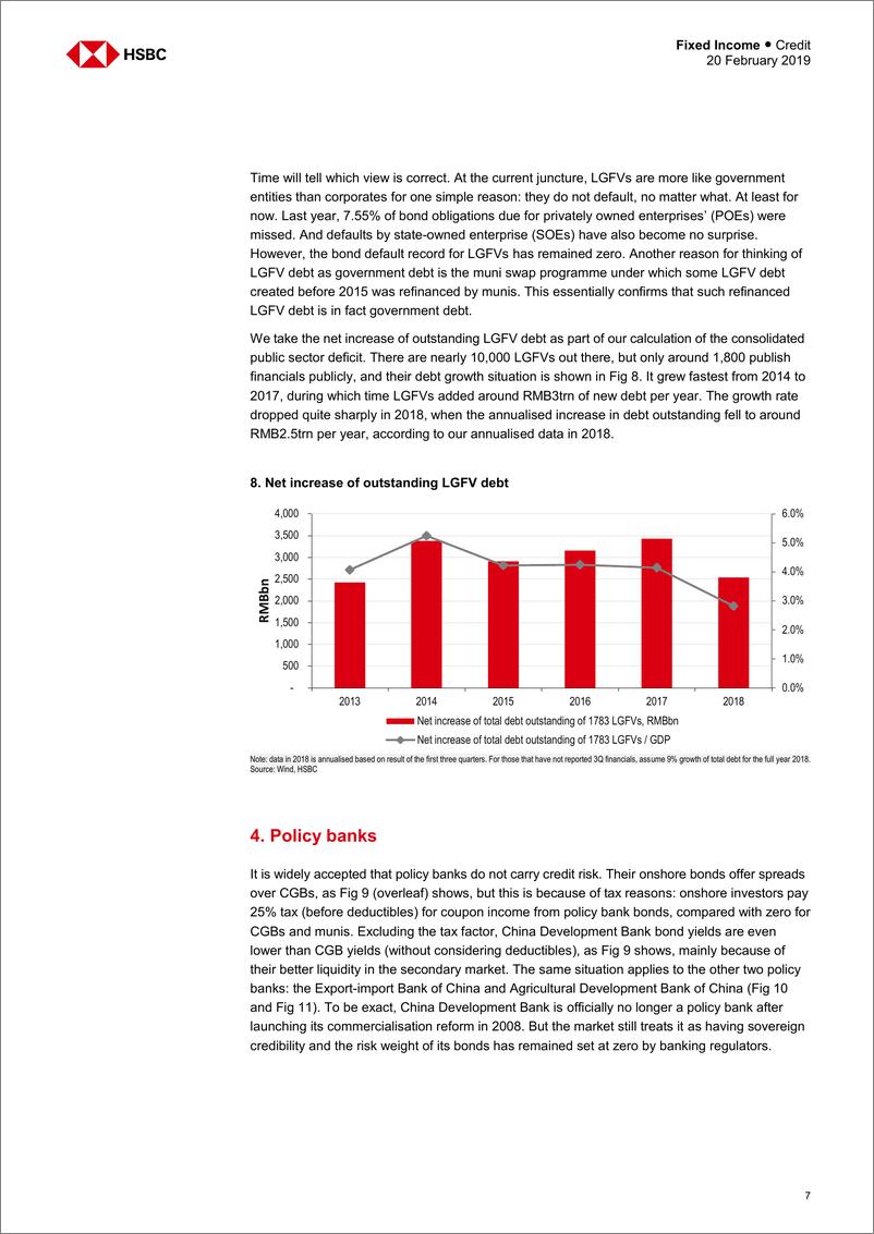 《汇丰银行-中国-信贷策略-中国公共部门赤字衡量-2019.2.20-26页》 - 第8页预览图