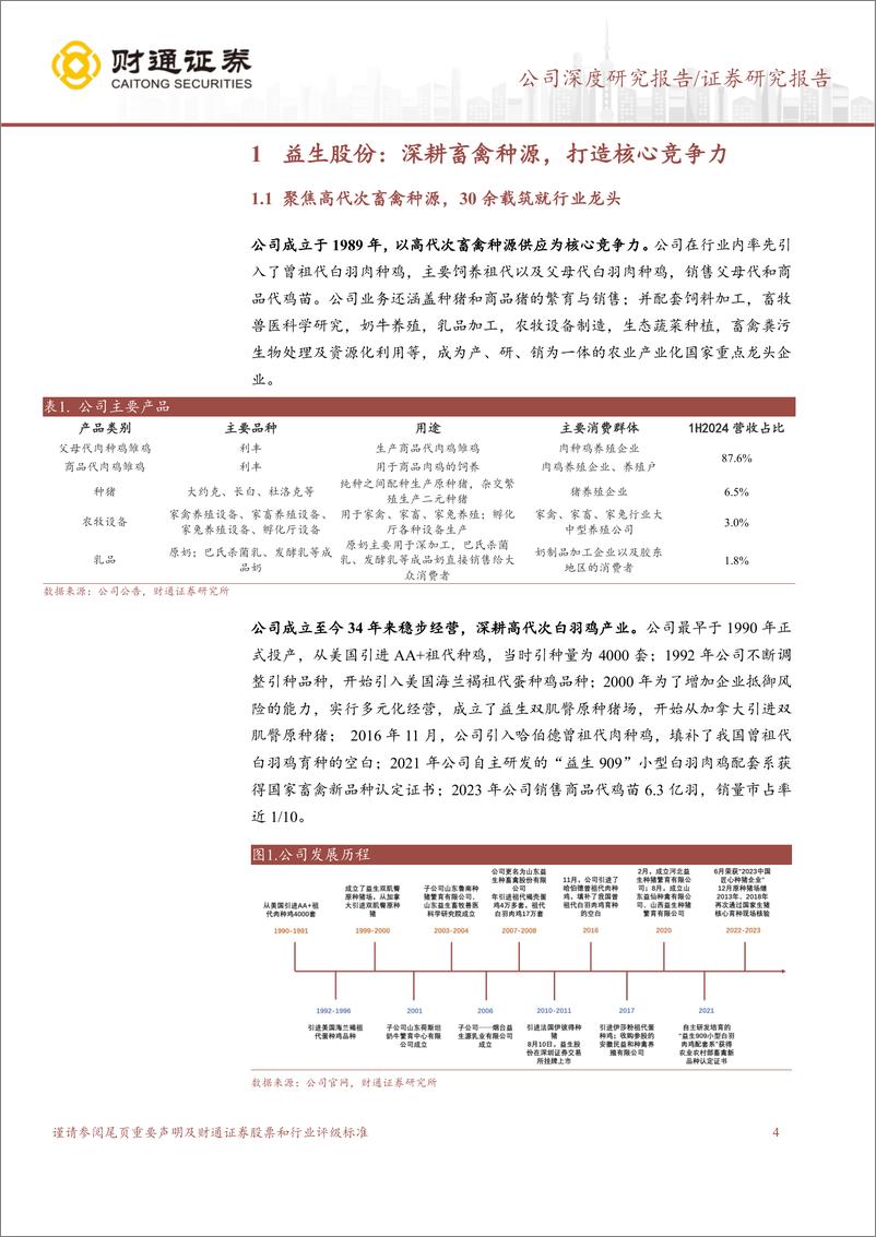 《益生股份(002458)深耕畜禽种源，苗价有望维持高景气-241130-财通证券-22页》 - 第4页预览图