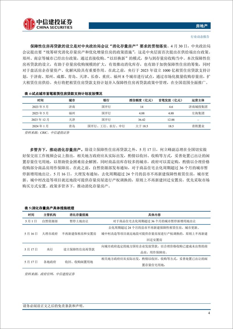 《房地产行业动态：支持政策力度超前，重申看好房地产板块投资机会-240518-中信建投-11页》 - 第6页预览图