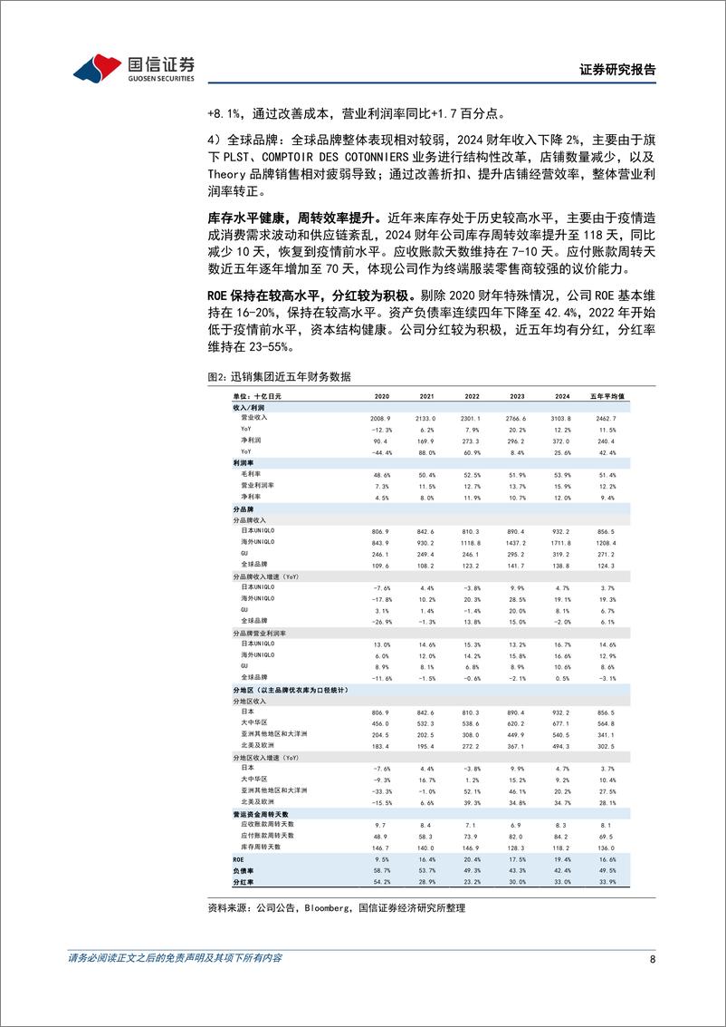 《纺织服饰行业国际服饰品牌镜鉴系列行业专题：优衣库，逆势增长典范，从东亚走向全球-241218-国信证券-44页》 - 第8页预览图