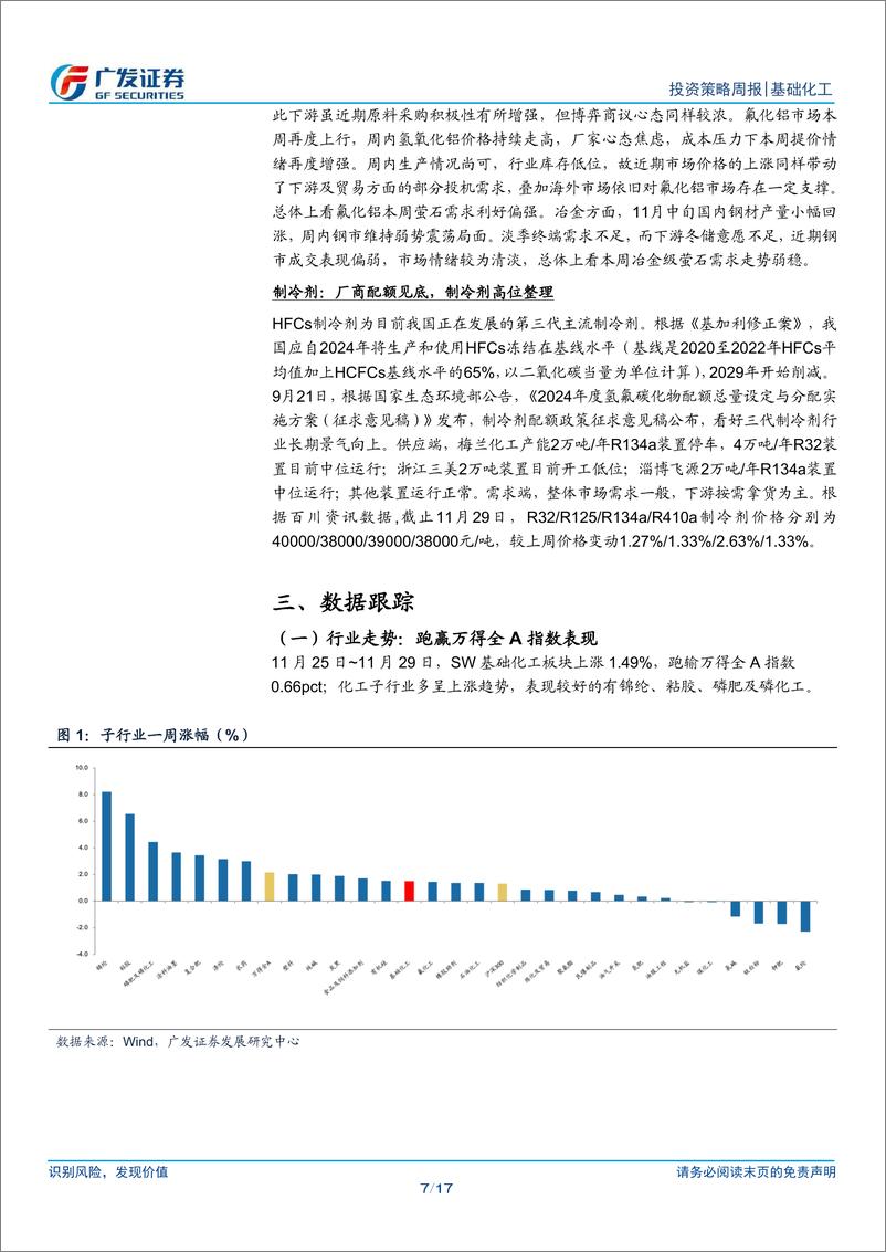 《基础化工行业：11月制造业PMI指数向好，百菌清价格上涨-241201-广发证券-17页》 - 第7页预览图