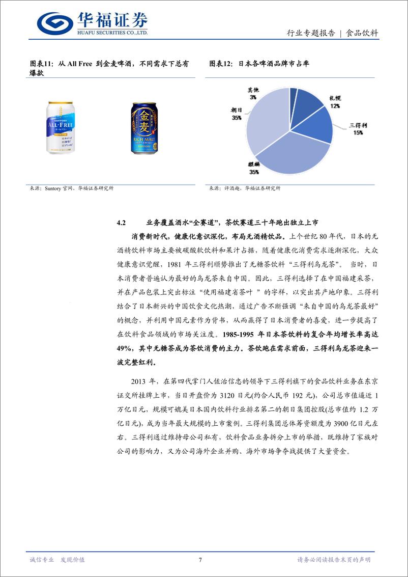 《食品饮料行业日本酒水业专题一：Suntory一百二十年的历久弥新-240402-华福证券-14页》 - 第7页预览图