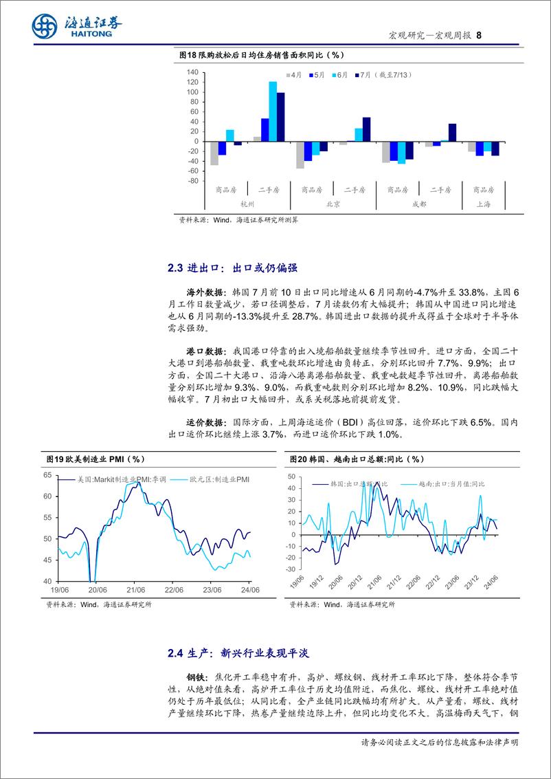 《国内高频指标跟踪(2024年第26期)：新房销售边际回落-240714-海通证券-12页》 - 第8页预览图