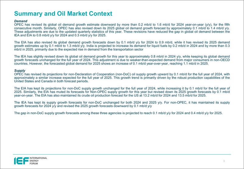 《IEF-2024年12月石油市场月报比较分析（英）-2024.12-25页》 - 第3页预览图