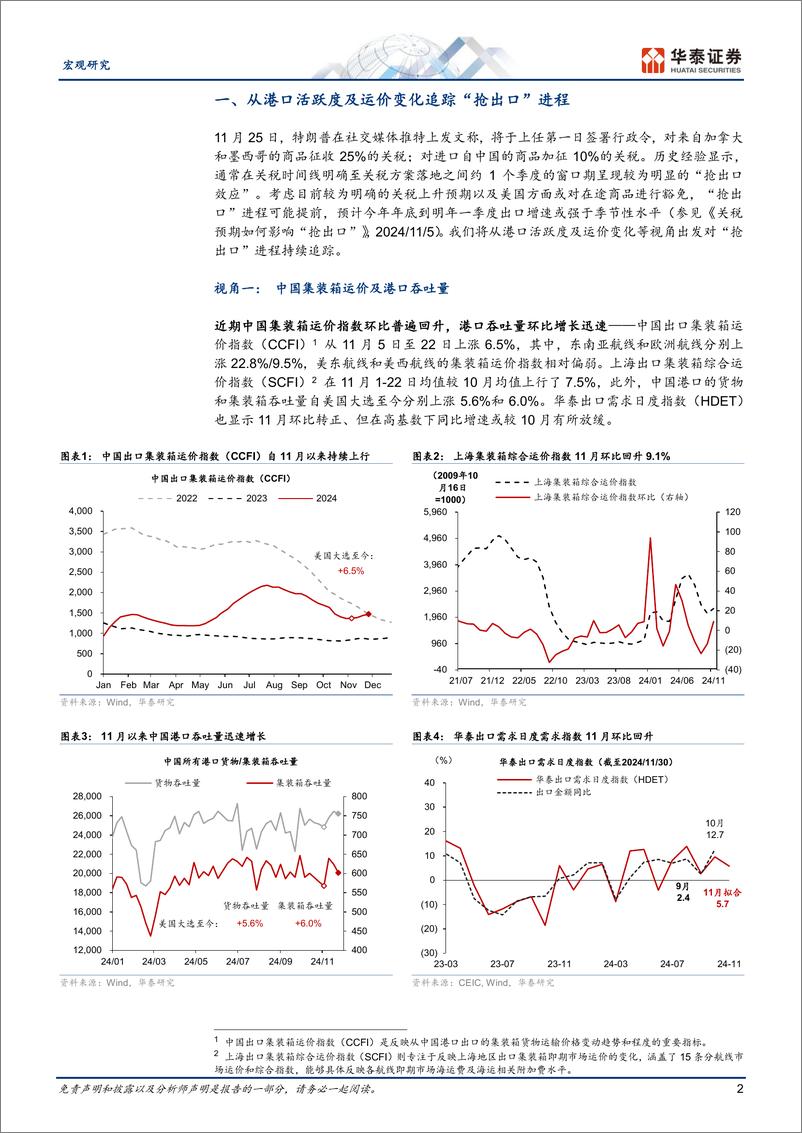 《宏观专题研究：“抢出口”周度追踪图集，美国大选后抢出口加速-241201-华泰证券-10页》 - 第2页预览图