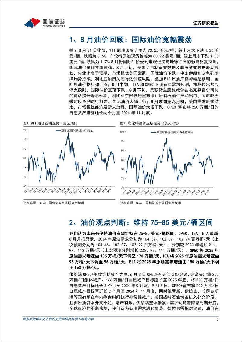 《油气行业2024年8月月报：宏观经济与地缘冲突反复拉锯，OPEC%2b延长自愿减产时间-240909-国信证券-27页》 - 第4页预览图