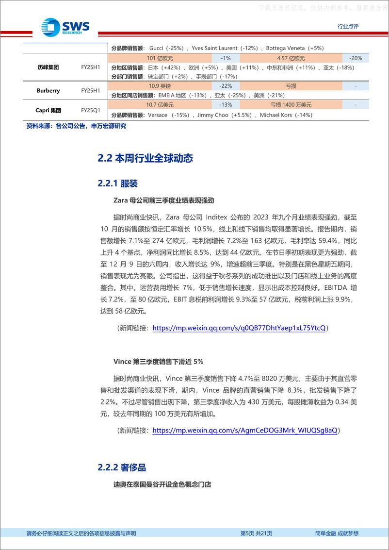 《申万宏源-纺织服装行业周报_政策强调全面扩内需_继续看好消费反弹》 - 第5页预览图