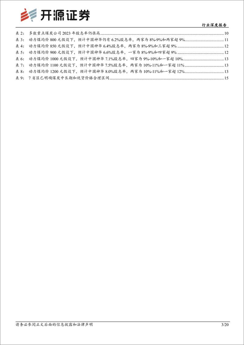 《深度报告-20240122-开源证券-煤炭行业深度报再论高股息煤炭股投资价值——股息率敏感性分203mb》 - 第3页预览图