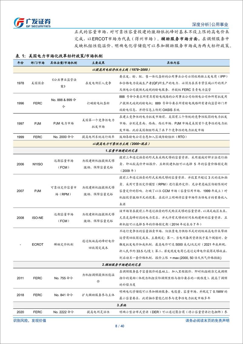 《公用事业行业海外能源启示录之美国市场：电能市场弱化周期，辅助服务增收稳盈-240813-广发证券-40页》 - 第8页预览图