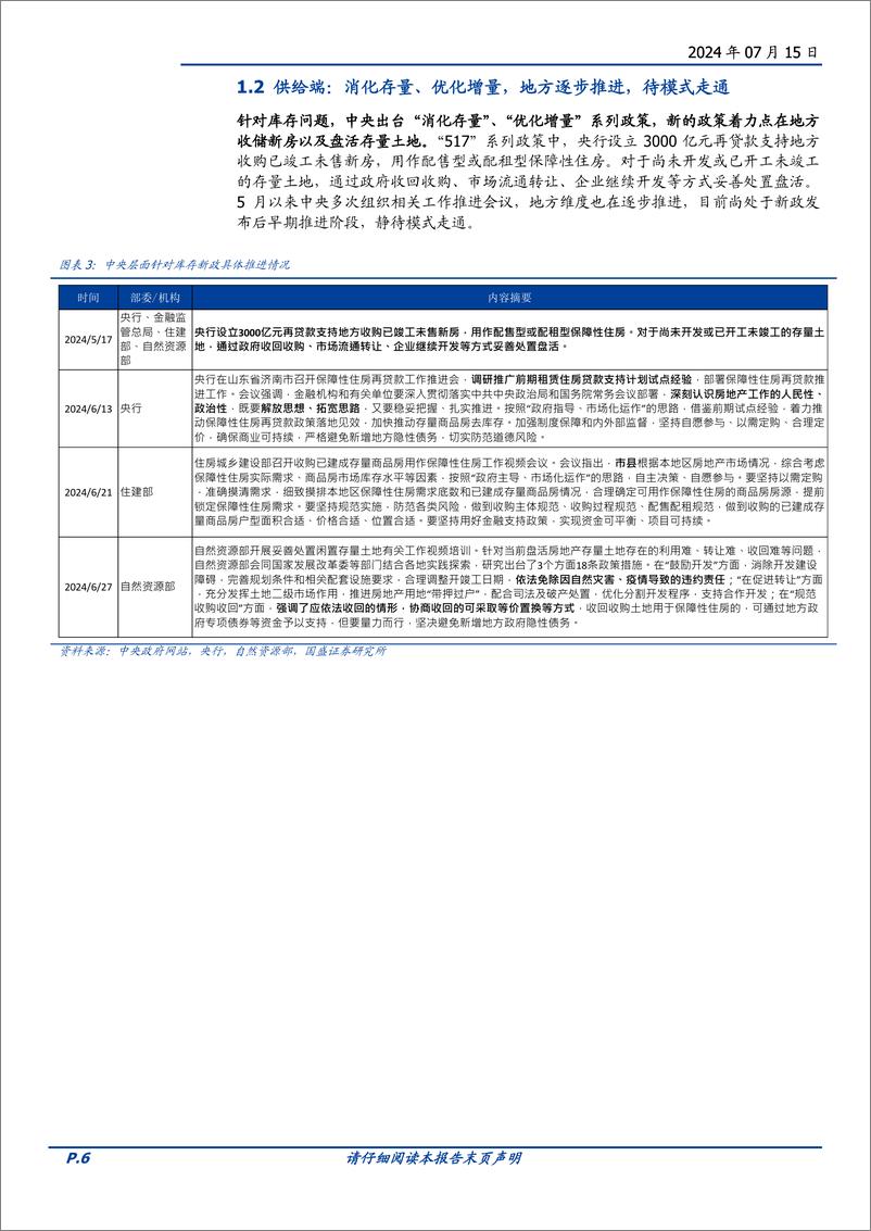 《房地产行业2024年中期策略：度过漫长的季节，房企大浪淘沙-240715-国盛证券-40页》 - 第6页预览图