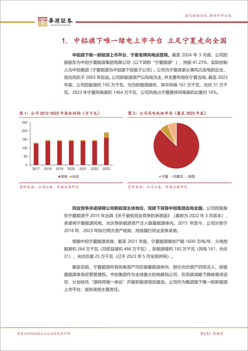 《银星能源-000862.SZ-中铝旗下唯一绿电上市平台 老旧风场改造换新机-20240517-华源证券-16页》 - 第5页预览图