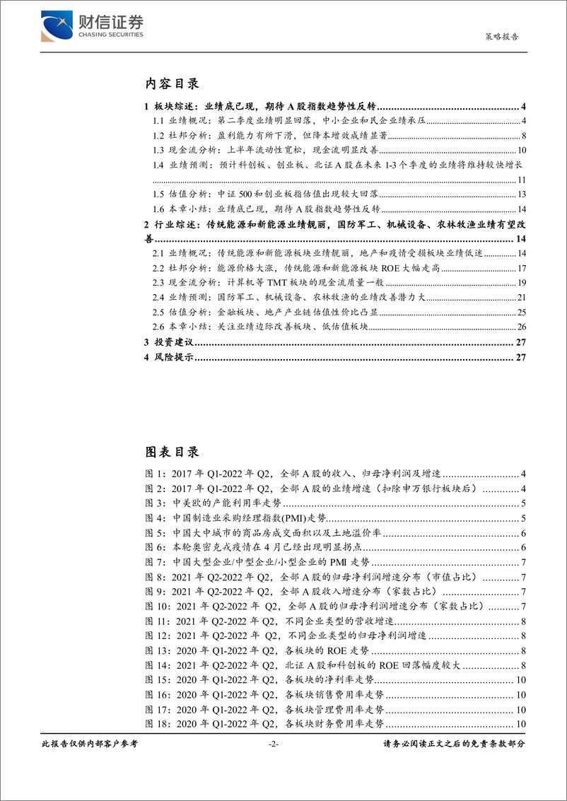 《2022年上半年A股业绩专题深度：业绩底已现，期待A股指数趋势性反转-20220913-财信证券-28页》 - 第3页预览图