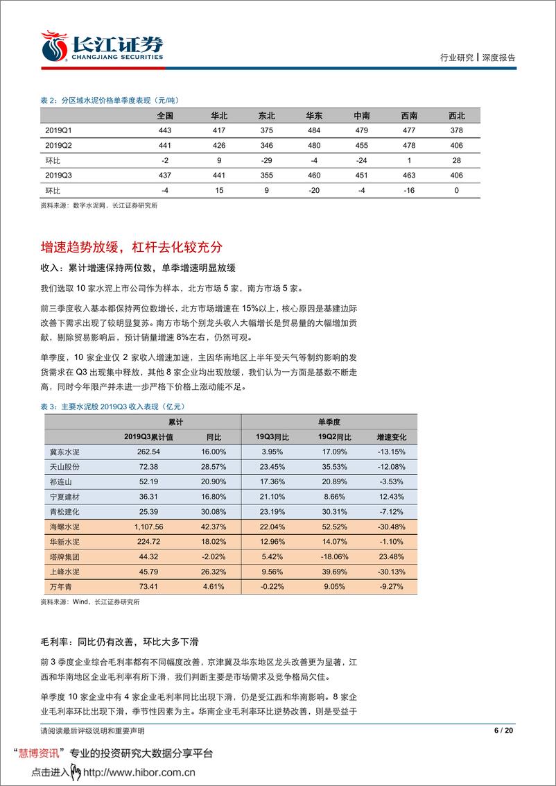 《建材行业2019年三季报综述：集中与分化-20191105-长江证券-20页》 - 第6页预览图