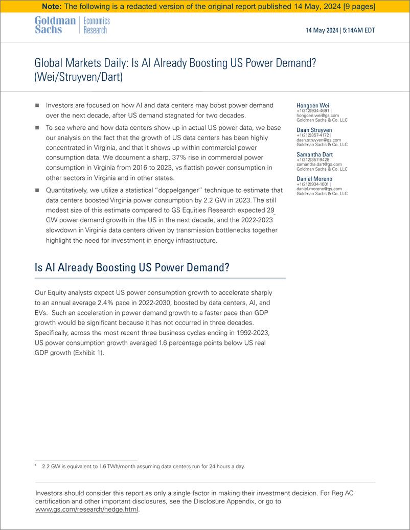 《高盛_2024人工智能是否已经提振了美国的电力需求__英文版_》 - 第1页预览图