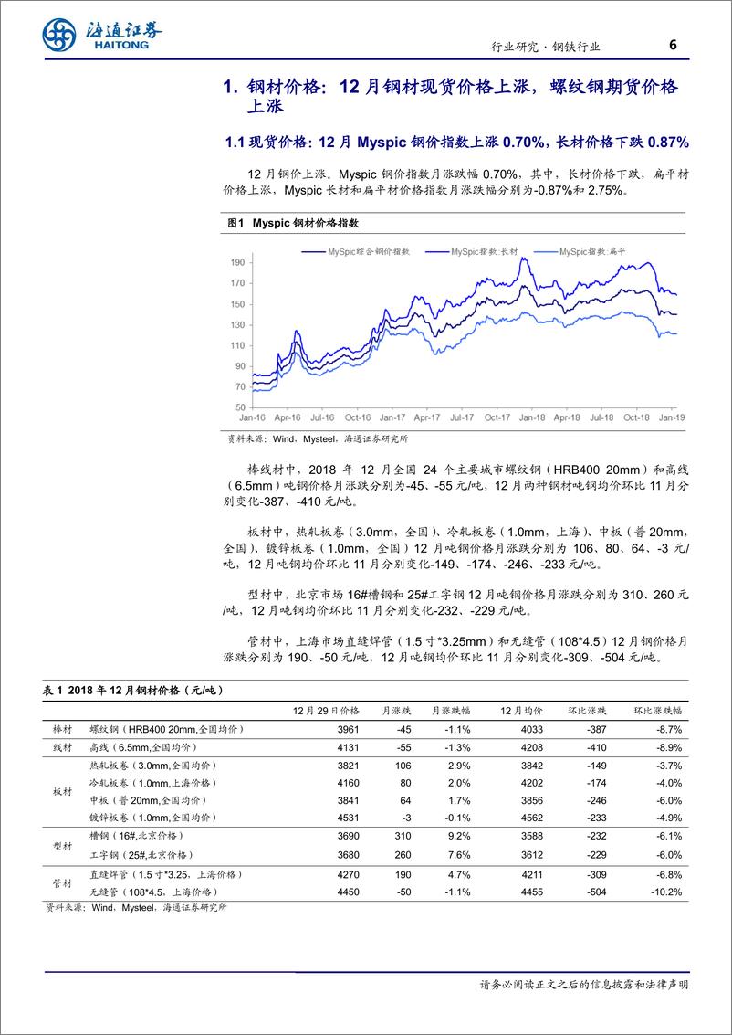 《钢铁行业月报：2018年钢材消费基本持平-20190123-海通证券-22页》 - 第7页预览图