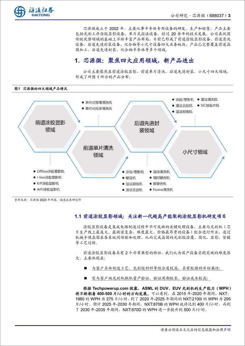 《芯源微(688037)公司研究报告：加大研发、新产品迭出，持续关注新一代超高产能架构涂胶显影机进展-240920-海通证券-11页》 - 第3页预览图