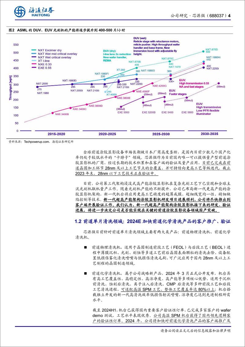 《芯源微(688037)公司研究报告：加大研发、新产品迭出，持续关注新一代超高产能架构涂胶显影机进展-240920-海通证券-11页》 - 第4页预览图