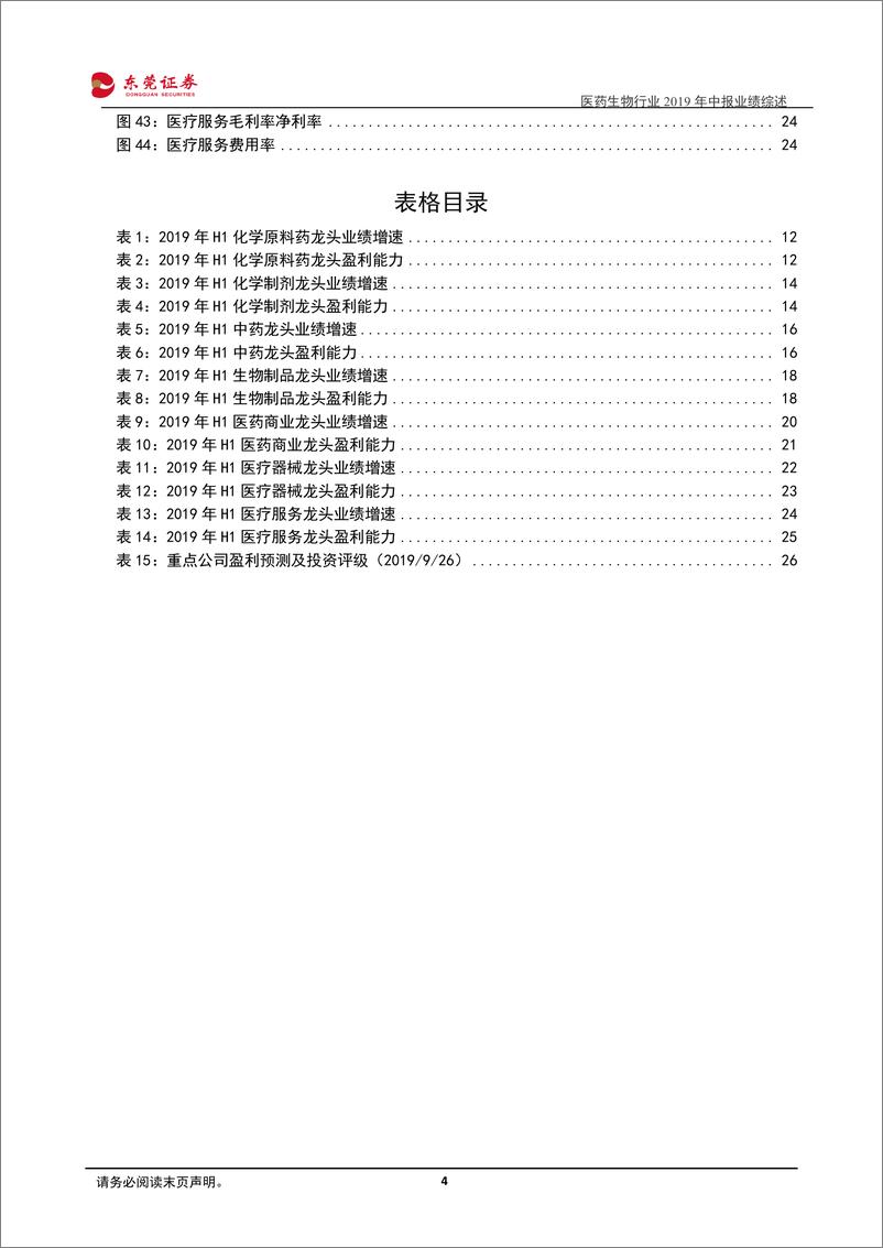 《医药生物行业2019年半年报业绩综述：上半年业绩中枢下行，关注结构性机会-20190927-东莞证券-28页》 - 第5页预览图