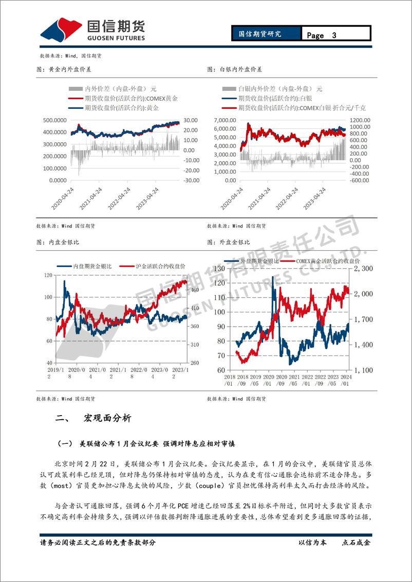 《贵金属月报：降息预期主导 金银中枢下移-20240225-国信期货-13页》 - 第3页预览图