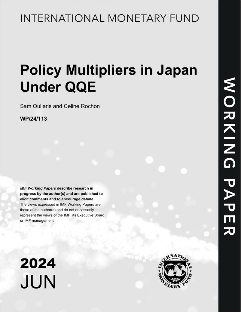 《IMF-量化宽松下的日本政策乘数（英）-2024.6-15页》 - 第1页预览图