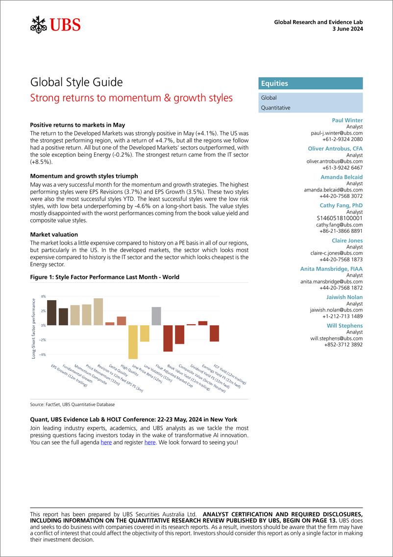 《UBS Equities-Global Style Guide _Strong returns to momentum  growth styl...-108538105》 - 第1页预览图