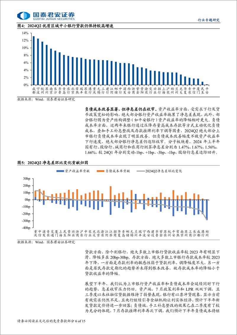 《商业银行业上市银行2024年中报综述：营收承压，利润改善，资产质量有波动-240903-国泰君安-15页》 - 第6页预览图