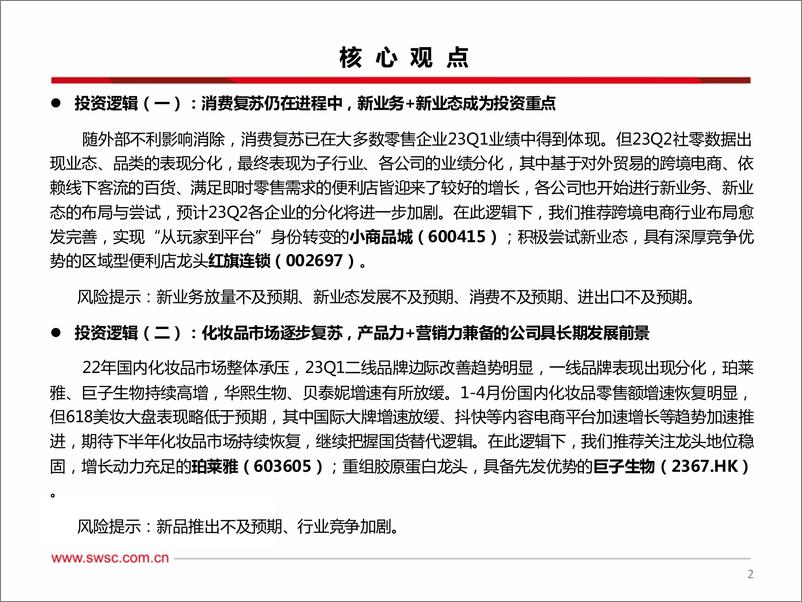 《美妆＆零售行业2023年中期投资策略：零售关注新业务+新业态，美妆关注产品+营销，零售布局节奏加快，国货美妆进入新纪元-20230628-西南证券-46页》 - 第4页预览图