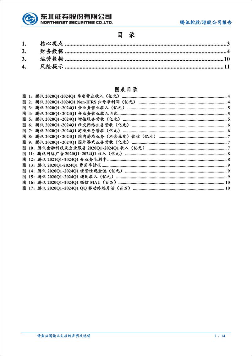 《腾讯控股(00700.HK)2024Q1财报点评：降本增效持续推进，利润大超预期-240530-东北证券-14页》 - 第2页预览图