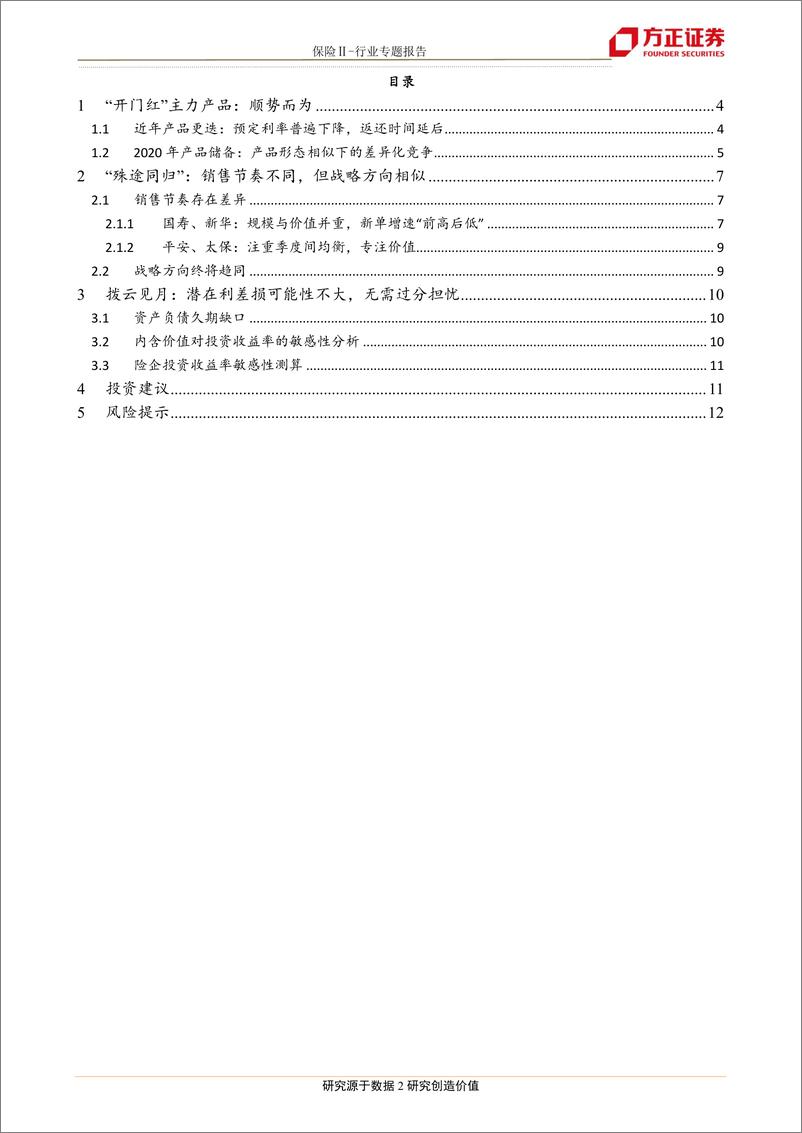 《保险行业：从2020开门红分化看险企战略异同-20191112-方正证券-13页》 - 第3页预览图