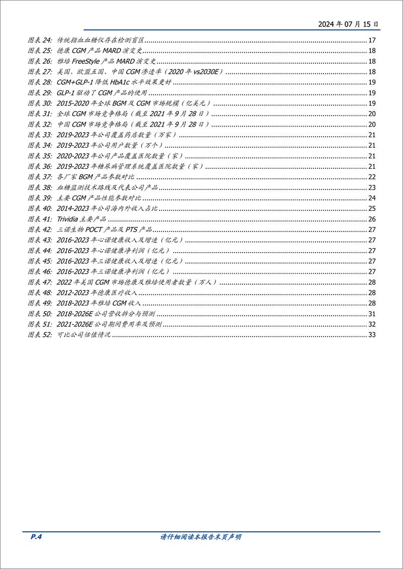 《三诺生物(300298)CGM开启成长新曲线，国产血糖监测龙头萌新芽-240715-国盛证券-35页》 - 第4页预览图