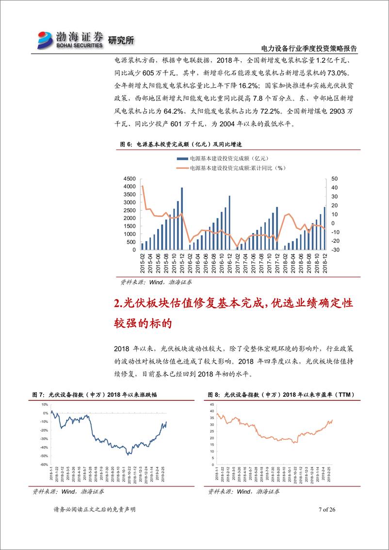 《电力设备行业二季度投资策略报告：行业估值有所修复，看好光伏和动力电池板块-20190318-渤海证券-26页》 - 第8页预览图